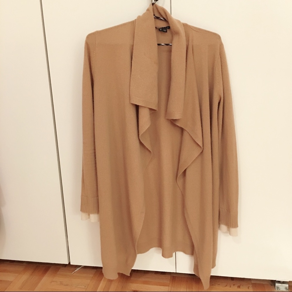 Theory cashmere open front cardigan size s petite